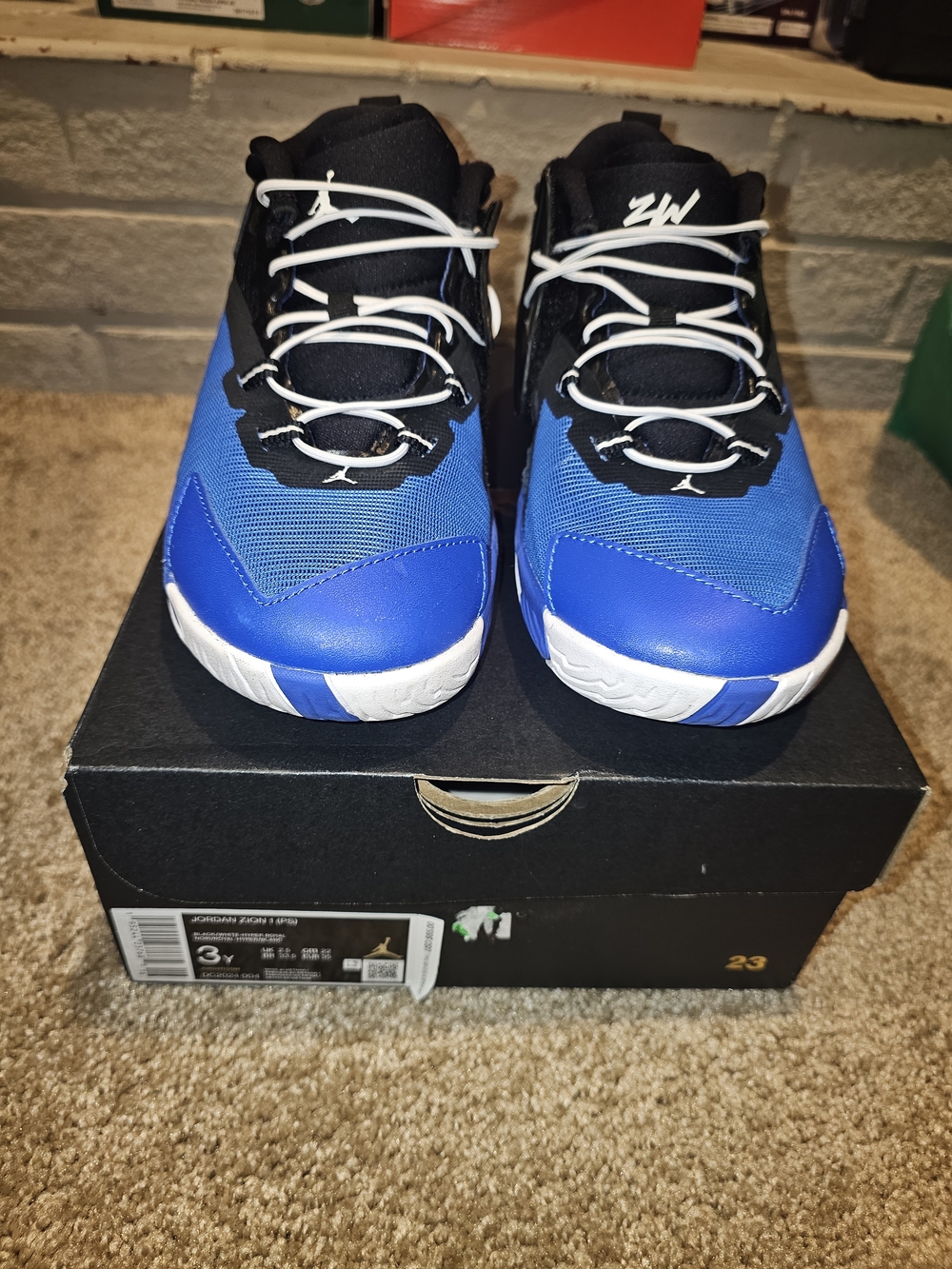 Jordan "Zion" Kids' Blue and Black Basketball Shoes